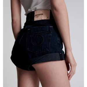 ONE TEASPOON FOX BLACK LE LOOP BANDITS HIGH WAIST DENIM SHORTS